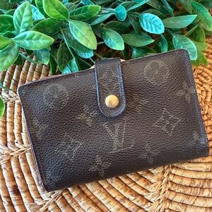Louis Vuitton Dark Brown Monogram Wallet with Kisslock
